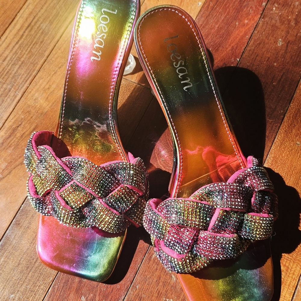 Women's Rainbow Heeled Sandals - Picture 12 of 13